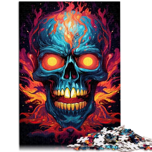 Puzzle für Erwachsene mit 1000 Teilen, Farbmalerei, Totenkopf, Denkspiel, Lernspiel für Geburtstag, Weihnachten,38x52cm von SYUNFEI