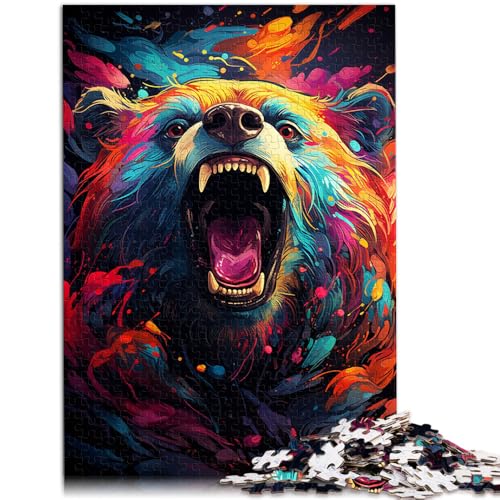 Puzzle für Erwachsene, 1000 Teile, Farbmalerei, süßer Bär, anspruchsvolles Spiel, Puzzle, 14,96 x 20,47 Zoll, Heimkunstdekor von SYUNFEI
