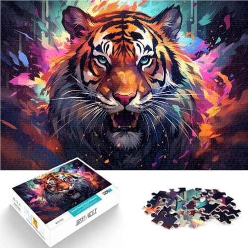 Puzzle für Erwachsene, 1000 Teile, Farbtiger, Lernpuzzle, 26 x 38cm, tolles Geschenk für die ganze Familie von SYUNFEI