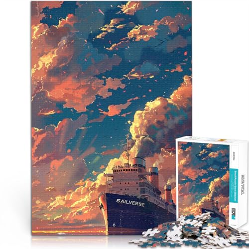 Puzzle für Erwachsene, 1000 Teile, Traumschiff-Puzzle, Lernspiel, Herausforderungsspielzeug, tolles, 50 x 75 cm, für 14-Jährige Puzzle für Erwachsene, 1000 Teile, Traumschiff-Puzzle, Lernspiel, Herausforderungsspielzeug, tolles, 50 x 75 cm, für 14-Jährige von SYUNFEI