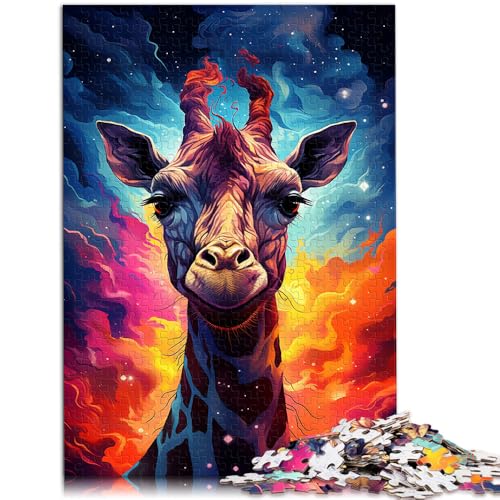 Puzzle für Erwachsene, 1000 Teile, Giraffe in der Sternennacht, Lernspielzeug, 14,96 x 20,47 Zoll, Staycation, Zeitvertreib, geeignet für Kinder und Jugendliche ab 14 Jahren von SYUNFEI