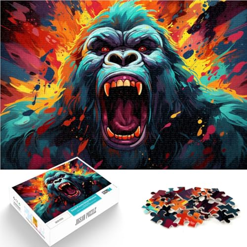 Puzzle für Erwachsene, 1000 Teile, Gorilla-Tier, Denksport-Puzzle, 50 x 75 cm, ganze Familie Puzzle für Erwachsene, 1000 Teile, Gorilla-Tier, Denksport-Puzzle, 50 x 75 cm, ganze Familie von SYUNFEI