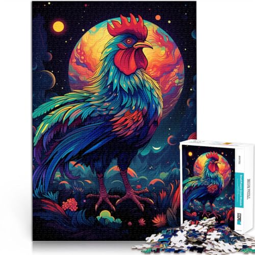 Puzzle für Erwachsene, 1000 Teile, Hahn im Weltraum, Puzzle-Kunstwerk, 14,96 x 20,47 Zoll, Eltern-Kind-Interaktion für Teenager ab 14 Jahren von SYUNFEI