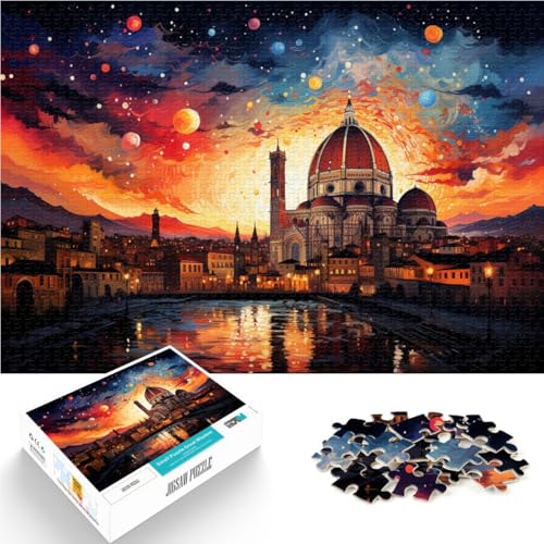 Puzzle für Erwachsene, 1000 Teile, Kathedrale von Florenz, Lernspielzeug, 50 x 75 cm, geeignet für Paare, für Teenager ab 14 Jahren von SYUNFEI