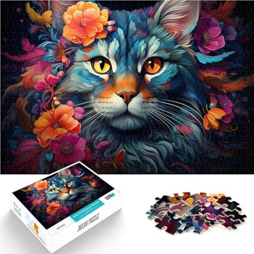 Puzzle für Erwachsene mit 1000 Teilen, Katze und Blume, Denkspiel, anspruchsvoll, Aber unterhaltsam und humorvoll,38x52cm, für Teenager ab 14 Jahren Puzzle für Erwachsene mit 1000 Teilen, Katze und Blume, Denkspiel, anspruchsvoll, Aber unterhaltsam und humorvoll,38x52cm, für Teenager ab 14 Jahren von SYUNFEI