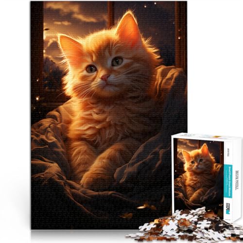 Puzzle für Erwachsene, 1000 Teile, Katze auf dem Sofa, Spaß für die ganze Familie, 50x75 cm, Wichtelgeschenke für Teenager ab 14 Jahren von SYUNFEI