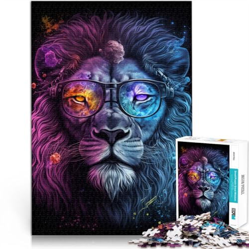 Puzzle für Erwachsene, 1000 Teile, Löwe mit Brille, Denkspiel, 38x52 cm, ganze Familie Puzzle für Erwachsene, 1000 Teile, Löwe mit Brille, Denkspiel, 38x52 cm, ganze Familie von SYUNFEI