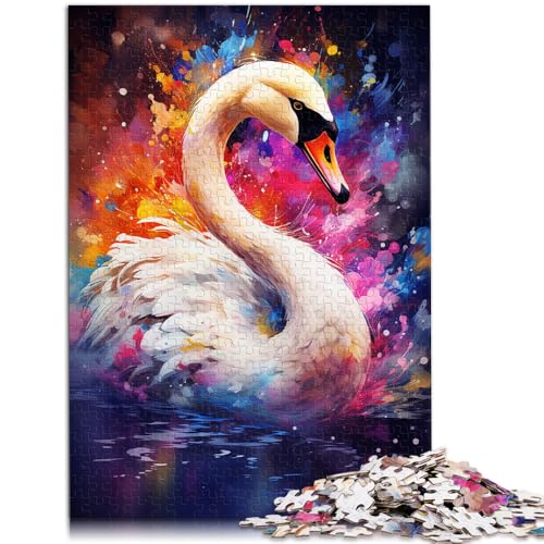 Puzzle für Erwachsene, 1000 Teile, Malen, Schwan, Puzzlespiel, 10,27 Zoll x 14,96 Zoll, mit vollständig ineinander greifenden, zufällig geformten Teilen Puzzle für Erwachsene, 1000 Teile, Malen, Schwan, Puzzlespiel, 10,27 Zoll x 14,96 Zoll, mit vollständig ineinander greifenden, zufällig geformten Teilen von SYUNFEI