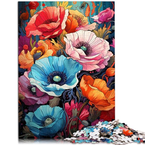 Puzzle für Erwachsene, 1000 Teile, Mohnblumen-Puzzle – anspruchsvolles Spiel, Weihnachtspuzzle, Geschenke, 26x38cm von SYUNFEI