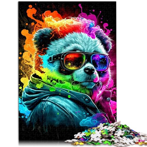 Puzzle für Erwachsene, 1000 Teile, Neon-Panda, anspruchsvolles Spiel, Wanddekoration, einzigartige Geburtstags, 10,27 x 14,96 Zoll von SYUNFEI