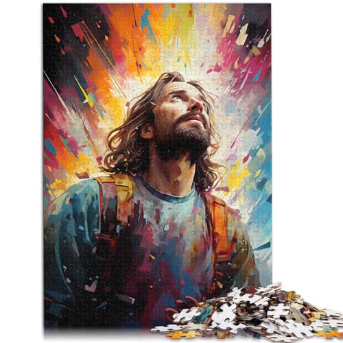 Puzzle für Erwachsene, 1000 Teile, Ölgemälde von Jesus, Lernspiele, Heimdekorationspuzzle, 10,27 Zoll x 14,96 Zoll, anspruchsvolles Puzzlespiel und Familienspiel von SYUNFEI
