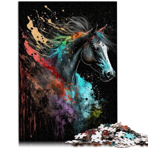 Puzzle für Erwachsene, 1000 Teile, Paintsplash-Pferde-Puzzle für Lernspiele, Herausforderungsspielzeug, EIN Kunstwerk, 50 x 75 cm, für 14-Jährige Puzzle für Erwachsene, 1000 Teile, Paintsplash-Pferde-Puzzle für Lernspiele, Herausforderungsspielzeug, EIN Kunstwerk, 50 x 75 cm, für 14-Jährige von SYUNFEI