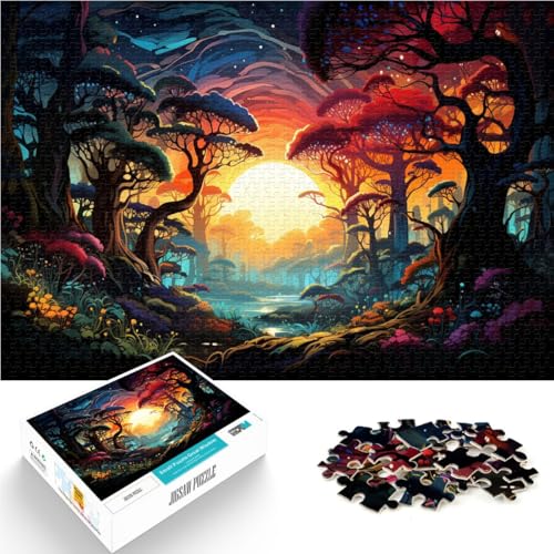 Puzzle für Erwachsene, 1000 Teile, buntes Pilz-Dschungel-Quizspiel, einzigartige Geburtstags, 10,27 x 14,96 Zoll, für Teenager ab 14 Jahren von SYUNFEI