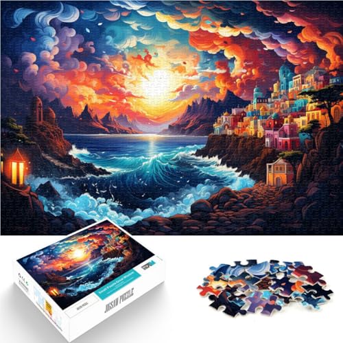 Puzzle für Erwachsene, 1000 Teile, Mykonos, Lernspiele für Zuhause, DIY-Spielzeug, Lernspiel für Geburtstag, Weihnachten,38x52cm, für 14-Jährige von SYUNFEI