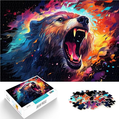 Puzzle 1000 Teile für Erwachsene Wütender, gewalttätiger Bär Puzzle Lernspiele Lernspiel für Geburtstag, Weihnachten 14,96 Zoll x 20,47 Zoll von SYUNFEI
