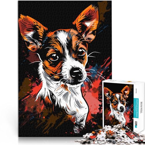 Puzzle für Erwachsene, 1000 Teile, Ratten-Terrier-Hund, Kunstspielzeug, Denkspiel, Weihnachtswunschliste mit Weihnachtsmann, 26x38cm, für 14-Jährige Puzzle für Erwachsene, 1000 Teile, Ratten-Terrier-Hund, Kunstspielzeug, Denkspiel, Weihnachtswunschliste mit Weihnachtsmann, 26x38cm, für 14-Jährige von SYUNFEI