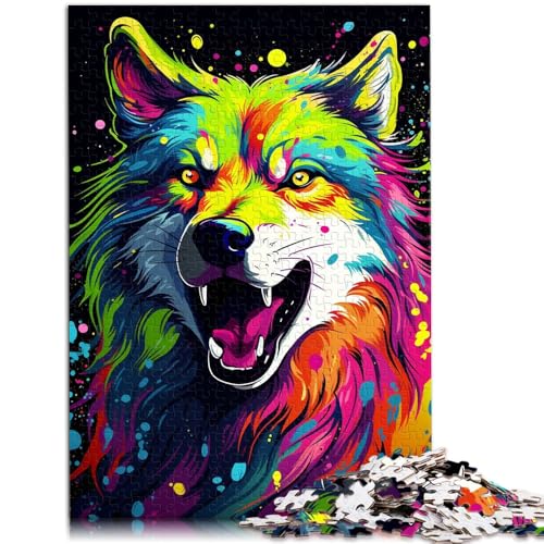 Puzzle für Erwachsene, 1000 Teile, Straßen-Puzzle, bunter Wolf, Denkspiel, 26 x 38cm, gutes Geschenk für Teenager ab 14 Jahren Puzzle für Erwachsene, 1000 Teile, Straßen-Puzzle, bunter Wolf, Denkspiel, 26 x 38cm, gutes Geschenk für Teenager ab 14 Jahren von SYUNFEI