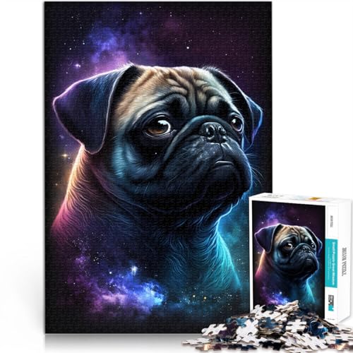 Puzzle für Erwachsene, 1000 Teile, Weltraum-Farb-Mops, anspruchsvolles Spiel, Puzzle, einzigartige Heimdekoration und Geschenke, 19,7 x 29,5 Zoll, von SYUNFEI