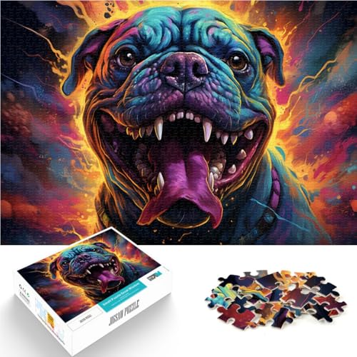 Puzzle für Erwachsene, 1000 Teile, Wilde Bulldogge, Spielzeug, Lernspiele, Stressabbau, 38x52 cm, Wichtelgeschenke von SYUNFEI