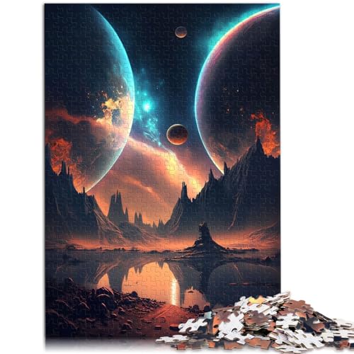 Puzzle für Erwachsene, 1000 Teile, Zwillingsplaneten-Landschaft, anspruchsvolles Spiel, Puzzles, 19,7 x 29,5 Zoll, Herausforderung der Gehirnintelligenz, Puzzle für Erwachsene, 1000 Teile, Zwillingsplaneten-Landschaft, anspruchsvolles Spiel, Puzzles, 19,7 x 29,5 Zoll, Herausforderung der Gehirnintelligenz, von SYUNFEI