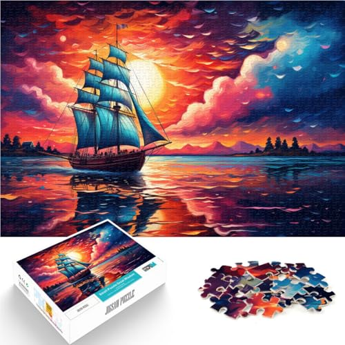 Puzzle für Erwachsene, 1000 Teile, buntes Segelschiff, Heimdekoration, Puzzle, 19,7 x 29,5 Zoll, EIN Kunstwerk von SYUNFEI