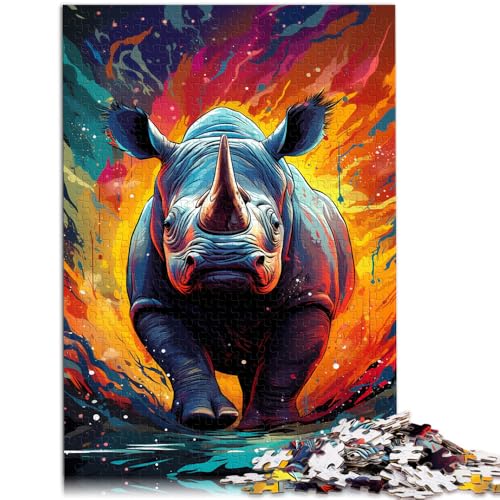 Puzzle für Erwachsene, 1000 Teile, mit Neon-Nashorn-Spielzeug, Denkspiel, 50x75 cm, ganze Familie von SYUNFEI