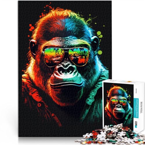 Puzzle für Erwachsene, 1000 Teile, Gorillas mit Brille, Heimdekoration, Puzzlespielzeug, 50 x 75 cm, für Teenager ab 14 Jahren Puzzle für Erwachsene, 1000 Teile, Gorillas mit Brille, Heimdekoration, Puzzlespielzeug, 50 x 75 cm, für Teenager ab 14 Jahren von SYUNFEI