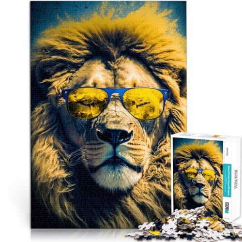 Puzzle für Erwachsene, 1000 Teile, Löwe mit Brille. Das Quizspiel ganze Familie. 10,27 x 14,96 Zoll, für Teenager ab 14 Jahren Puzzle für Erwachsene, 1000 Teile, Löwe mit Brille. Das Quizspiel ganze Familie. 10,27 x 14,96 Zoll, für Teenager ab 14 Jahren von SYUNFEI