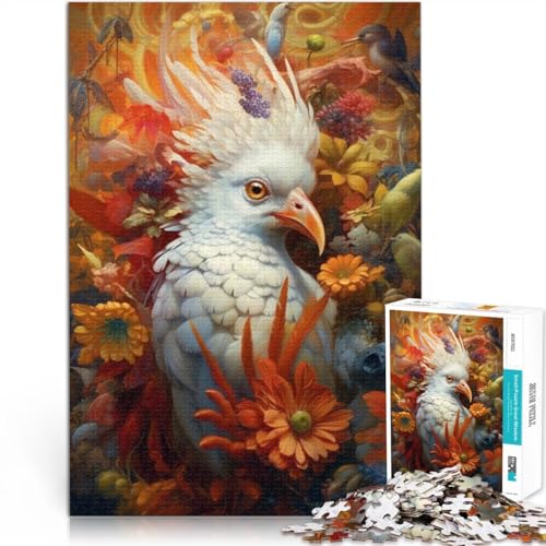 Puzzle für Erwachsene, 1000 Teile, weißer Papagei, anspruchsvolles Spiel, 26 x 38cm, geeignet als Schreibtischdekoration von SYUNFEI