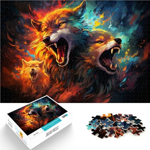Puzzle für Erwachsene, 2000 Teile, Fantasie-Farbmalerei, Wolf, Denkspiel, 27,56 x 39,37 Zoll, Geburtstagsgeschenk, Geschenke, Wandkunst Puzzle für Erwachsene, 2000 Teile, Fantasie-Farbmalerei, Wolf, Denkspiel, 27,56 x 39,37 Zoll, Geburtstagsgeschenk, Geschenke, Wandkunst von SYUNFEI