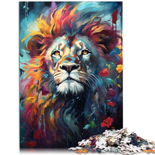 2000-teiliges Puzzle für Erwachsene, Farbmalerei, Löwen-Puzzle, Lernspiele, Lernspiel für Geburtstag, Weihnachten, 70 x 100 cm, für 14-Jährige von SYUNFEI