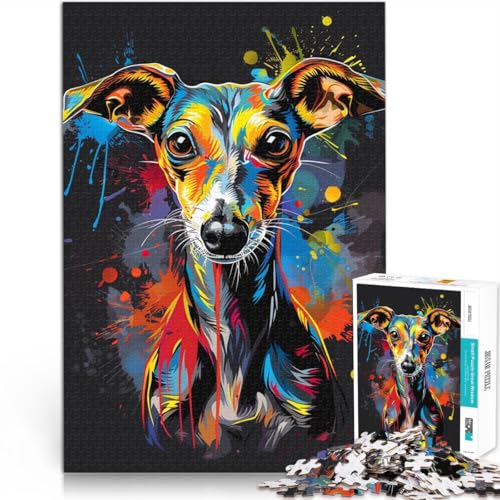 Puzzle 2000 Teile für Erwachsene, Whippet-Hund-Kunstpuzzle, praktisches Spiel, ganze Familie, 27,56 x 39,37 Zoll von SYUNFEI