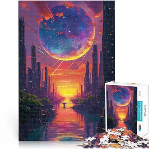 1000-teiliges Puzzle für Erwachsene, Außerirdisches Stadtbild, entspannendes, intellektuelles Lernspielzeug, Staycation, Zeitvertreib, 26x38cm, für Teenager ab 14 Jahren von SYUNFEI