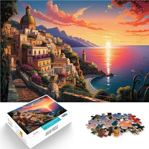 Puzzle 1000 Teile für Erwachsene, Cartoon-Puzzle „Amalfiküste“, zum Stressabbau, 49,7 x 75,9 cm, für Teenager ab 14 Jahren von SYUNFEI