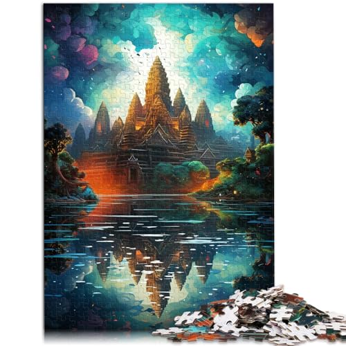 Puzzle für Erwachsene, Angkor Wat, 1000 Teile, für Erwachsene, 50 x 75 cm, Holzbrettpuzzle für Erwachsene und Familien, anspruchsvolles Spiel von SYUNFEI