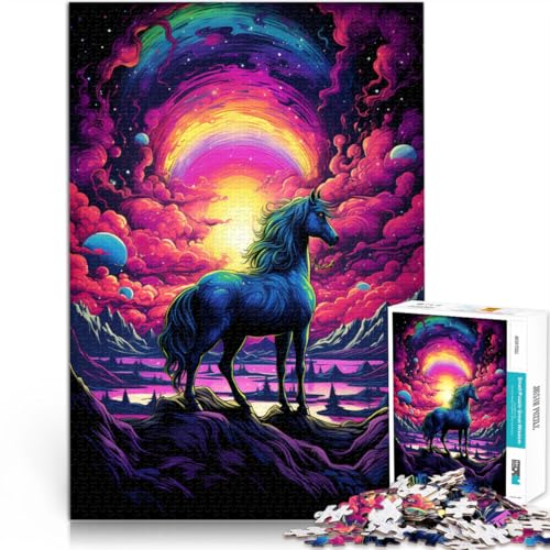 Puzzle 1000 Teile für Erwachsene, Kunstpferd, Stressabbau-Spielzeug. Hilft dem Gehirn, süchtig machendes Spielzeug zu trainieren, um Geduld zu fördern. 14,96 Zoll x 20,47 Zoll von SYUNFEI