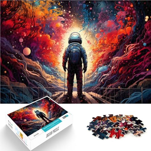 Puzzle für Erwachsene, Astronaut Steht auf bunter Galaxie, 1000 Teile, Puzzle für Erwachsene, Geschenke, 50 x 75 cm, Holzbrettpuzzle, Denksportspiel Puzzle für Erwachsene, Astronaut Steht auf bunter Galaxie, 1000 Teile, Puzzle für Erwachsene, Geschenke, 50 x 75 cm, Holzbrettpuzzle, Denksportspiel von SYUNFEI