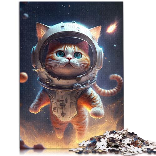 Puzzle für Erwachsene, Astronauten-Weltraumkatze, 2000 Teile, für Erwachsene und Kinder, 27.56 in x39.37 in, Graukarten-Puzzle, anspruchsvolles Spiel von SYUNFEI