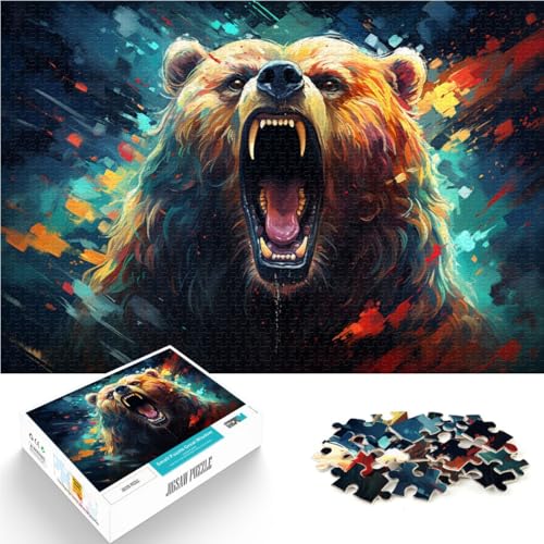 Puzzle für Erwachsene, 1000 Teile, Bärenhand-Schnelligkeitswettbewerb, anspruchsvoll, Aber unterhaltsam und humorvoll,50x75cm, für Teenager ab 14 Jahren von SYUNFEI