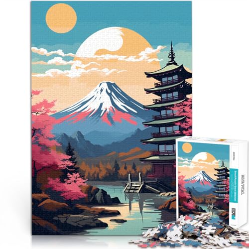 Puzzle für Erwachsene, 1000 Teile, Berg Fuji, Japan, von Relax Games, ganze Familie,50x75cm, geeignet für Kinder und Jugendliche ab 14 Jahren von SYUNFEI