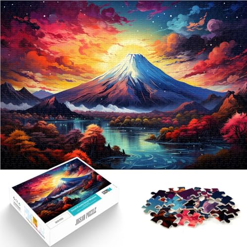 Puzzle für Erwachsene, 1000 Teile, Berg Fuji vor Sonnenuntergang, schwierig und herausfordernd, trainieren Sie Ihr Gehirn und Ihre Hände,38x52cm, für 14-Jährige von SYUNFEI