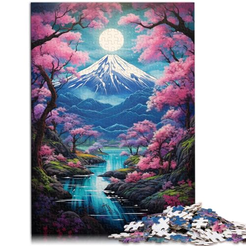 Puzzle für Erwachsene, Berg- und Baummalerei im asiatischen Stil, Puzzles für Erwachsene, 1000 Teile, 50 x 75 cm, Holzbrett-Puzzles, Heimdekoration, Puzzle-Spielzeug von SYUNFEI