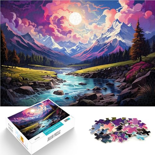 2000-teiliges Puzzle für Erwachsene, Bunte Berge, Puzzle für Lernspiele, Herausforderung, Spielzeug, Heimkunst, Dekoration, 27,56 x 39,37 Zoll von SYUNFEI