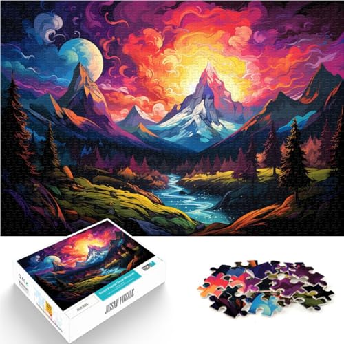 1000-teiliges Puzzle für Erwachsene, Bunte Berge, Familienaktivitäts-Puzzle, Weihnachtswunschliste mit Weihnachtsmann,38x52cm, für 14-Jährige 1000-teiliges Puzzle für Erwachsene, Bunte Berge, Familienaktivitäts-Puzzle, Weihnachtswunschliste mit Weihnachtsmann,38x52cm, für 14-Jährige von SYUNFEI