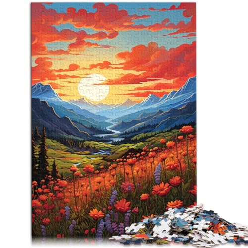 Puzzle für Erwachsene, Berglandschaft mit Wildblumen, 1000-teiliges Puzzlespiel, 50 x 75 cm, Holzbrettpuzzle, Lernspiel für Erwachsene und Kinder Puzzle für Erwachsene, Berglandschaft mit Wildblumen, 1000-teiliges Puzzlespiel, 50 x 75 cm, Holzbrettpuzzle, Lernspiel für Erwachsene und Kinder von SYUNFEI