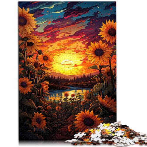 1000-teiliges Puzzle für Erwachsene, farbenfrohe, Bezaubernde Sonnenblumen, lustige Spiele, Lernspiel für Geburtstag, Weihnachten, 26x38cm von SYUNFEI
