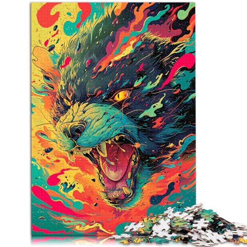 Puzzle für Erwachsene, 1000 Teile, Bizarrer Angry Bear, DIY-Puzzle-Spielzeug, Herausforderung für die Gehirnintelligenz, süchtig machendes Spielzeug, 19,7 x 29,5 Zoll, von SYUNFEI