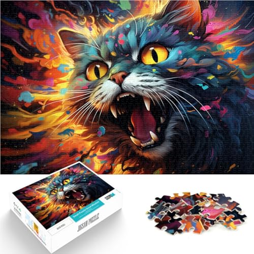 Puzzle für Erwachsene, 1000 Teile, Bizarre Fantasiekatze, Denkspiel, Stressabbau, schwierige Herausforderung, 50 x 75 cm, für Teenager ab 14 Jahren Puzzle für Erwachsene, 1000 Teile, Bizarre Fantasiekatze, Denkspiel, Stressabbau, schwierige Herausforderung, 50 x 75 cm, für Teenager ab 14 Jahren von SYUNFEI