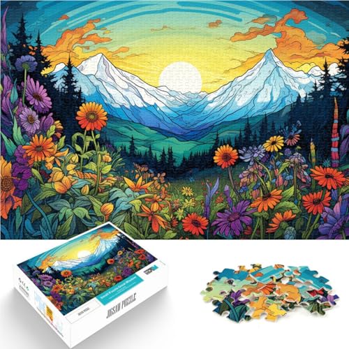 Puzzle für Erwachsene mit 1000 Teilen, Blumen und Berge, Lernspiele für Zuhause, DIY-Spielzeug, Wichtelgeschenke, 26x38cm, für Jugendliche ab 14 Jahren von SYUNFEI