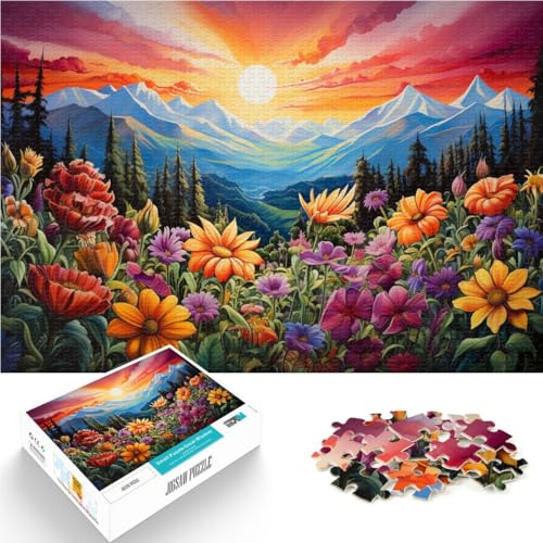 Puzzle für Erwachsene, 1000 Teile, Blumen und Berge bei Sonnenuntergang, Handgeschwindigkeitswettbewerb, 26x38cm, für Teenager ab 14 Jahren Puzzle für Erwachsene, 1000 Teile, Blumen und Berge bei Sonnenuntergang, Handgeschwindigkeitswettbewerb, 26x38cm, für Teenager ab 14 Jahren von SYUNFEI